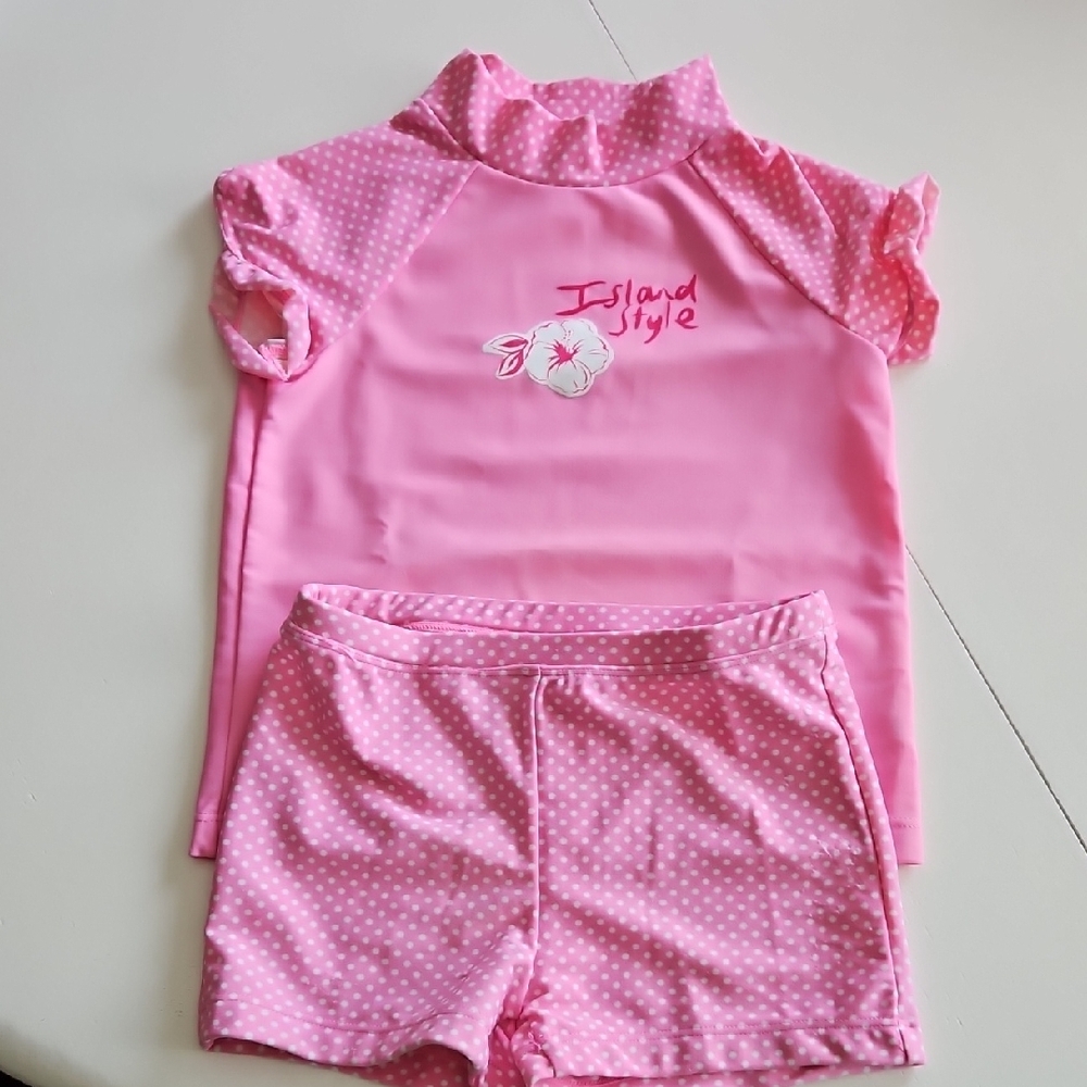Circo Pink Rashguard Swim Set with Sun Protection